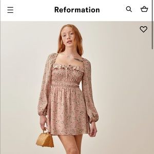 Reformation Morrison Smocked Babydoll Dress
